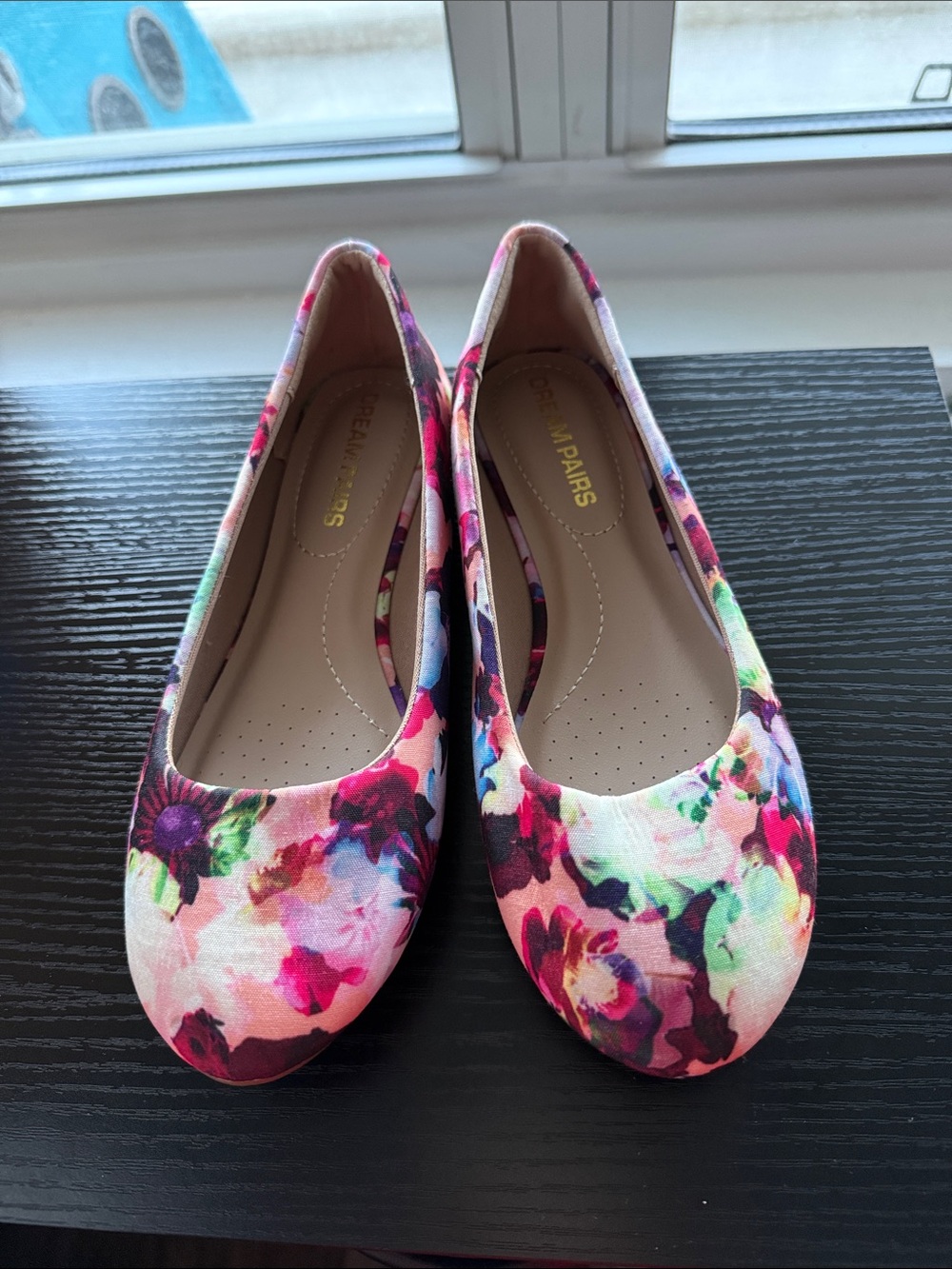 Dream Pairs Floral Ballet Flats in Pink Multicolor
